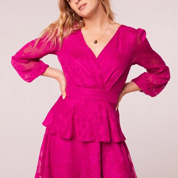 NWT Band of the free Kiss me Fuchsia Ruffle Mini Dress Size XS - Picture 3 of 9
